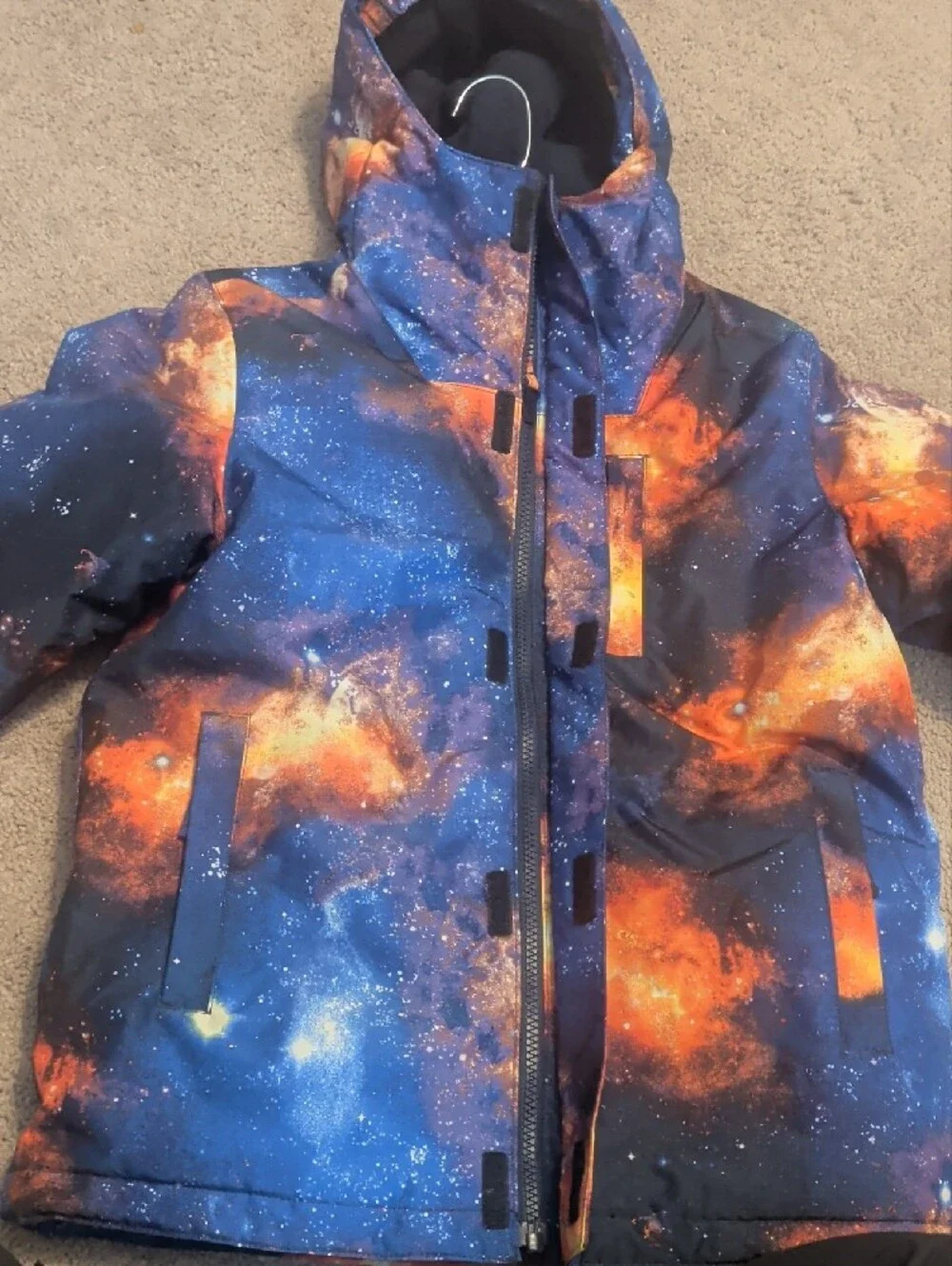 The Children's Place Galaxy-Print Hooded Raincoat - Blue & Orange